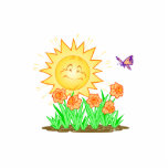 Happy Sun Daffodils and Butterfly Cut Out