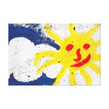 Happy Sun face smiling Canvas Print