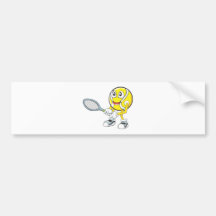 Happy Tennis Player Bumper Stickers