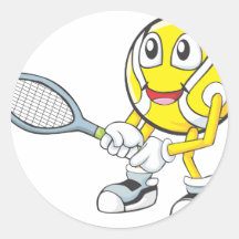 Happy Tennis Player Stickers