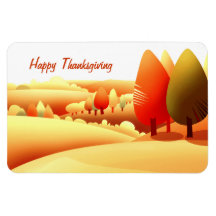Happy Thanksgiving. Autumn Scene Magnet