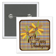 Happy Thanksgiving Pinback Buttons