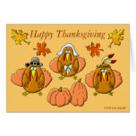 Happy Thanksgiving Turkeys Greeting Card