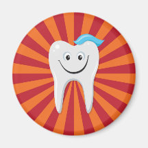 Happy tooth refrigerator magnets