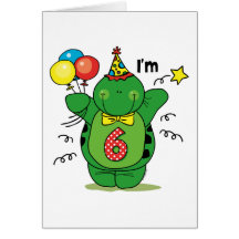 Happy Turtle 6th Birthday Greeting Card