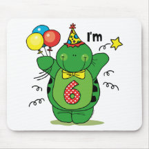 Happy Turtle 6th Birthday Mouse Pad