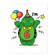 Happy Turtle 6th Birthday Postcard