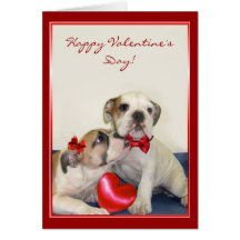 Happy Valentine's Day Bulldog greeting card