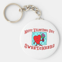 Happy Valentines Day Sweetcheeks Keychain