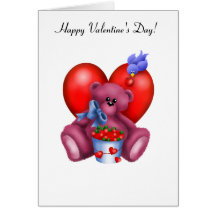 Happy Valentines Heart Bear 1 Card