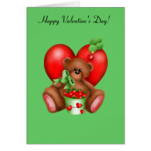 Happy Valentines Heart Bear 1 Cards