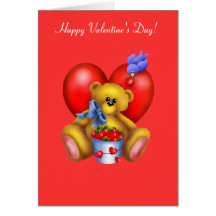 Happy Valentines Heart Bear 1 Cards