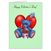 Happy Valentines Heart Bear 1 Greeting Card
