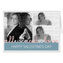 Happy Valentines Photo Greeting Card | 3 Images