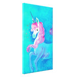 Happy White Unicorn Canvas Print