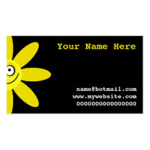 Happy Yellow Flower Business Card Template