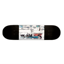 Harbour Pelicans on Old Boat Skateboard