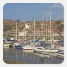 Harbour, Whitby, North Yorkshire, England Square Stickers