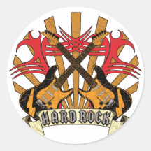 Hard Rock Guitars Round Stickers