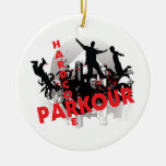 Hardcore Parkour Grunge City Christmas Ornaments