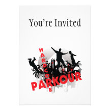 Hardcore Parkour Grunge City Personalized Announcements