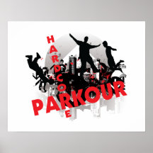 Hardcore Parkour Grunge City Poster