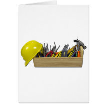 HardHatLongWoodenToolbox091711 Greeting Card