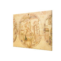 Harl. Roll Y.6 roundel 11 St. Guthlac is Ordained canvas prints