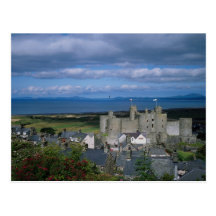 Harlech Castle and village, Gwynedd, northern Wale Postcards