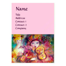 HARLEQUIN AND COLUMBINE Music,Decor,Theatre Artist Business Cards