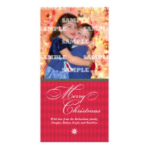 Harlequin Crimson Christmas Photo Card
