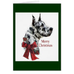 Harlequin Great Dane Christmas Gifts Greeting Card