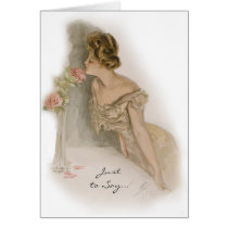Harrison Fisher "Roses" Greetings Card cards