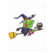 Harrison rode a broomstick with a cat postcards