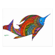 Harry Herringbone Fish Postcard