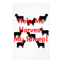 Harvest my sheep customized stationery