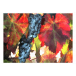 Harvest Time Grapes and Leaves Personalized Invitation