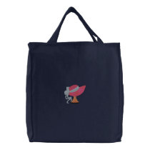 Hat and Stand embroidered bags
