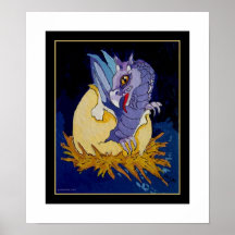 Hatching Purple Dragon Posters