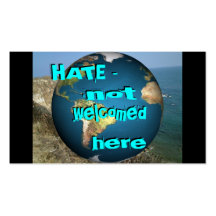 HATE - not welcomed here Bookmark Business Card Templates