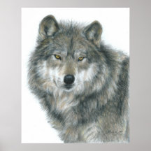 "Haunted Eyes" Wolf Poster by Artist Carla Kurt