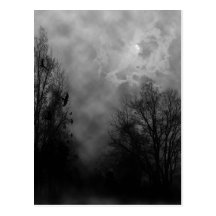 Haunted Halloween Sky with Ravens Postcard