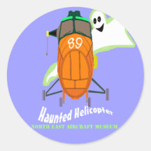 Haunted Helicopter Round Sticker