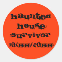 Haunted House Round Sticker