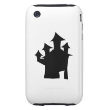 Haunted House with Four Towers. Black and White. iPhone 3 Tough Case