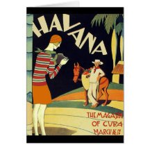 Havana Cuba Art Deco Cover Vintage Art Cards