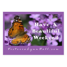 Have A Beautiful Weekend!  Butterfly promo Business Card Template