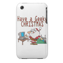 have a geeky christmas santa computer tech iPhone 3 cases
