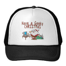 have a geeky christmas santa computer tech mesh hat
