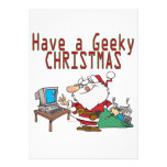 have a geeky christmas santa computer tech custom announcement